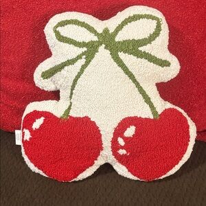 🆕Large Latch Hook Cherry Accent Pillow